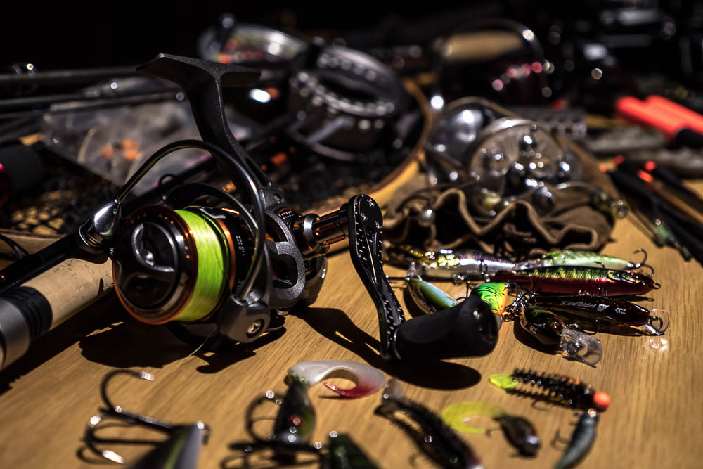 How much line on a fishing reel varies with the style of reel and fishing