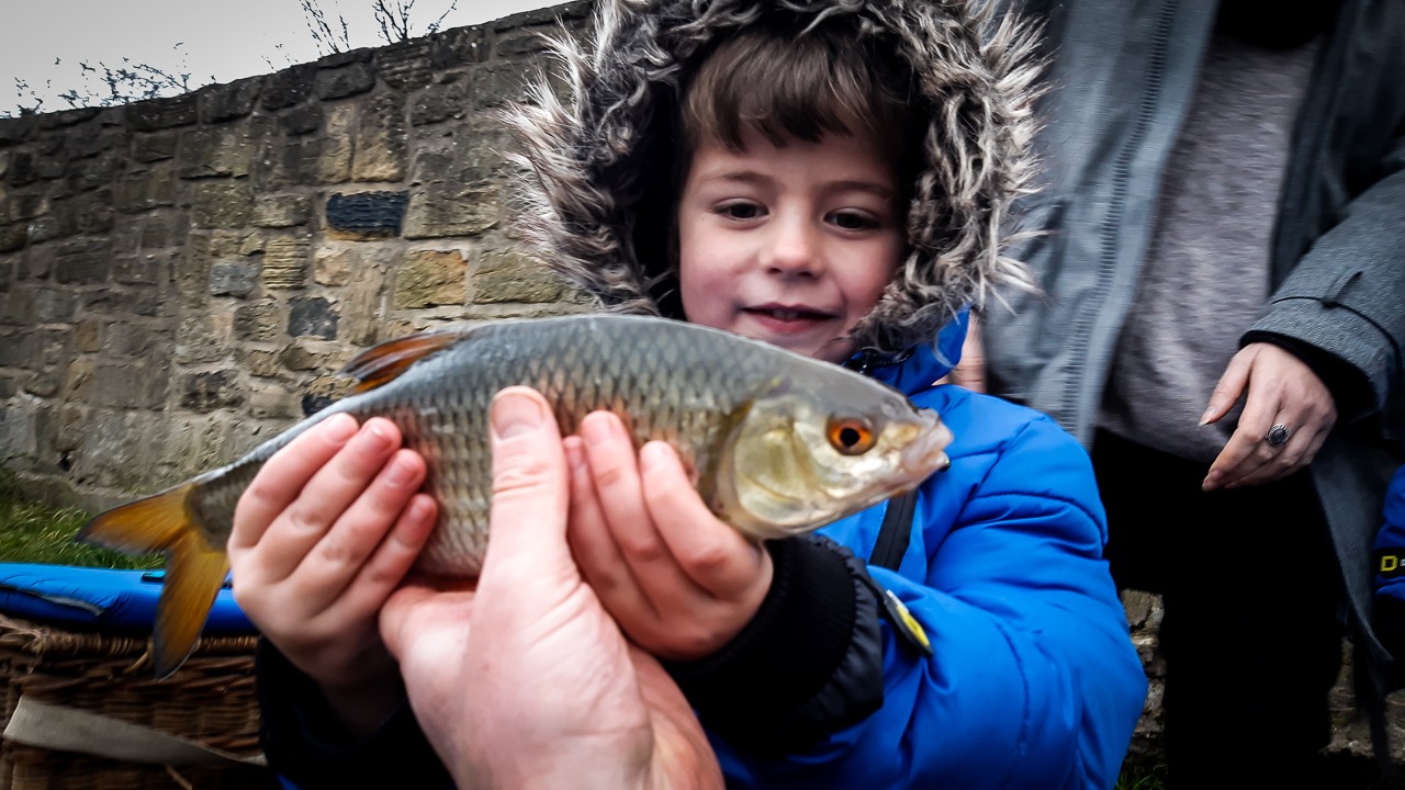 Silver Fishing Success - Theo's First Fish on his 10ft whip
