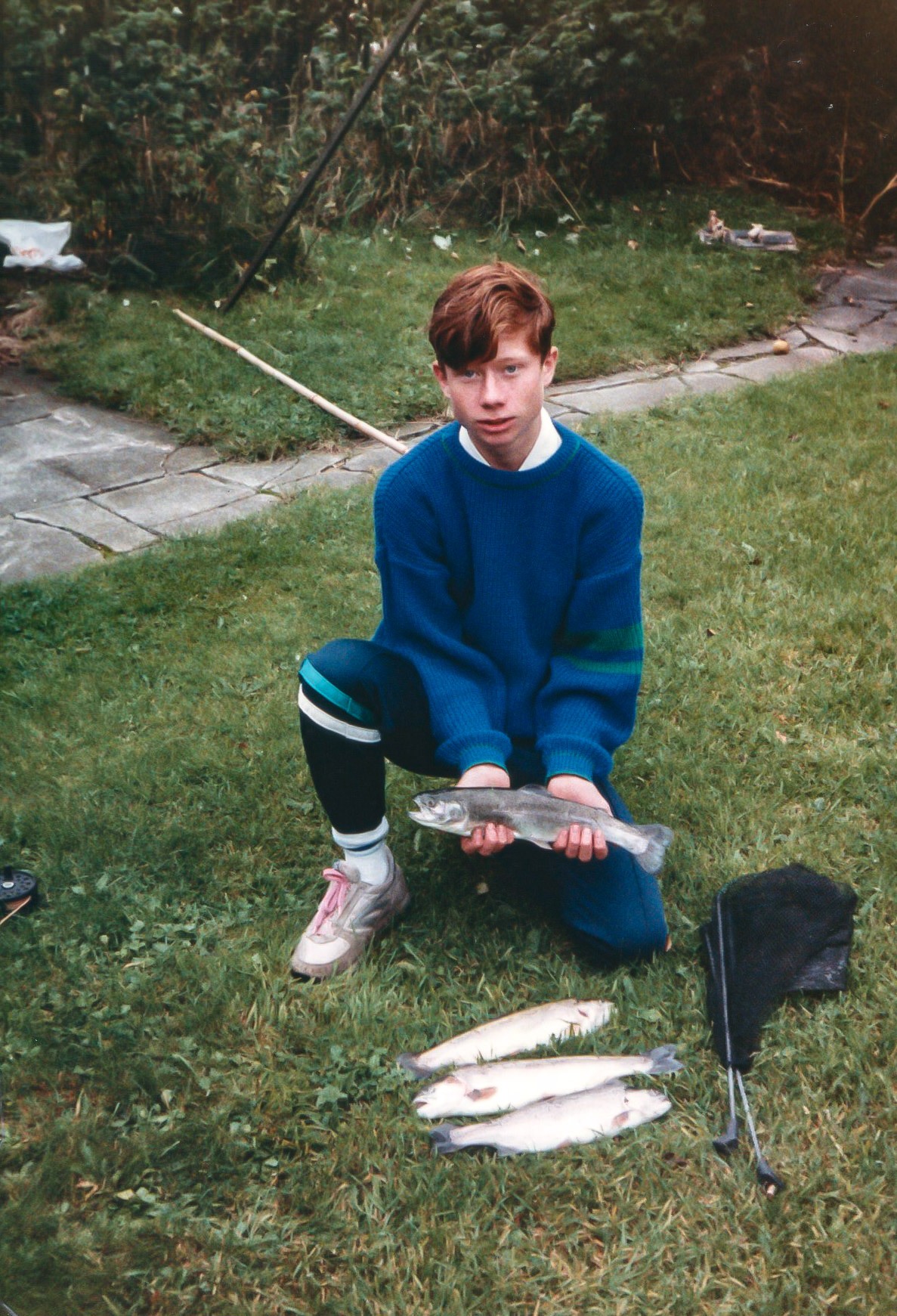 Paul Gaskell at 14 with a bag limit from stocked trout fishing day trip